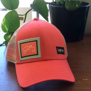 Big Truck trucker hat. Salmon Pink